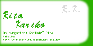 rita kariko business card